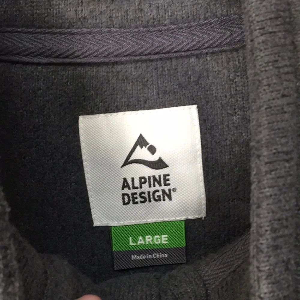 Alpine Design Mens Gray Quarter-Button Jacket Size L Like-NEW Condition
